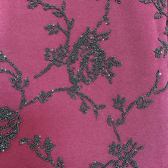 Vintage Chetta B. Evening Maroon Beaded Top, Mandarin Collar, Size Medium - Picture 6 of 9